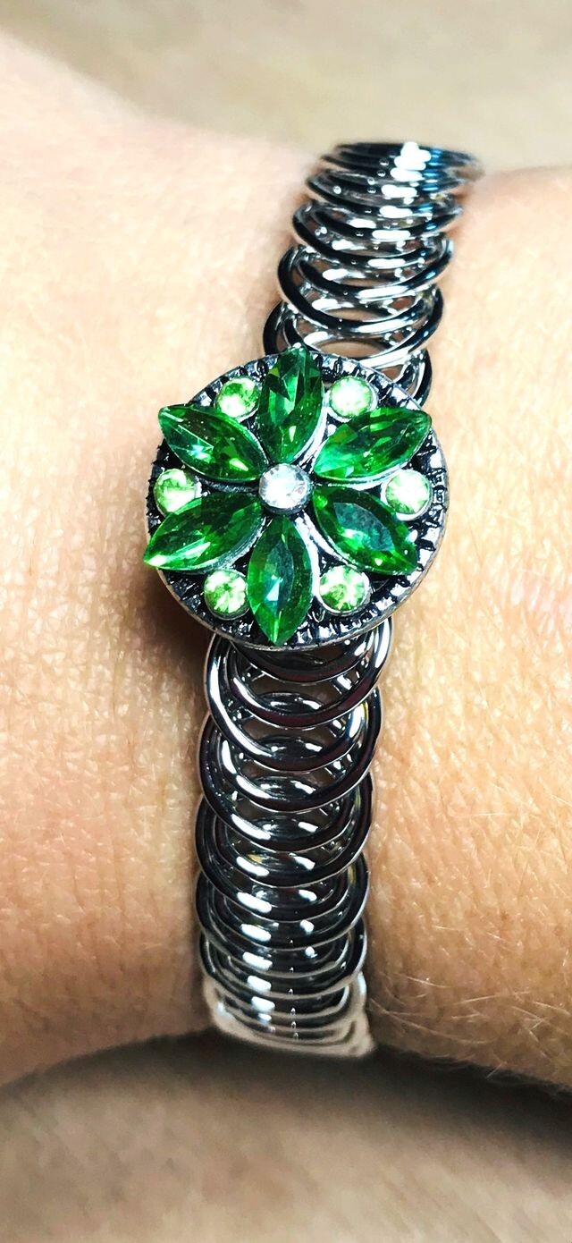Mini Snap Jewelry Bracelet Silver Plated Wrap fits 12mm Ginger Petite Adjustable