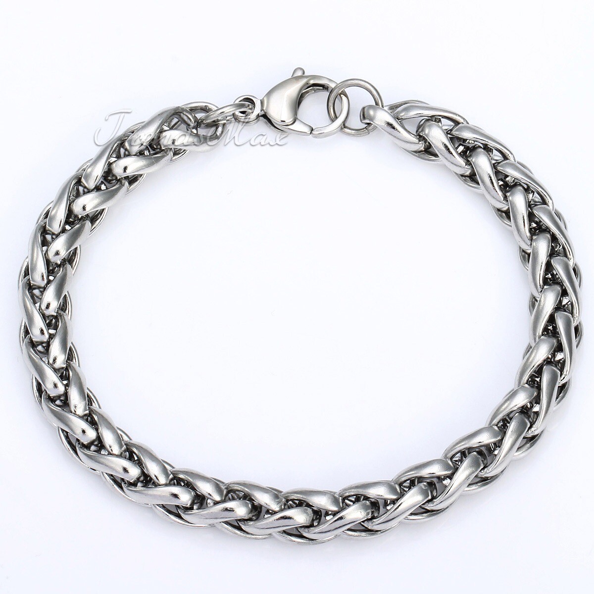 3/3.5/4/6/8/10MM Stainless Steel Braided Wheat Chain Bracelet Jewelry 7/8/9/10″