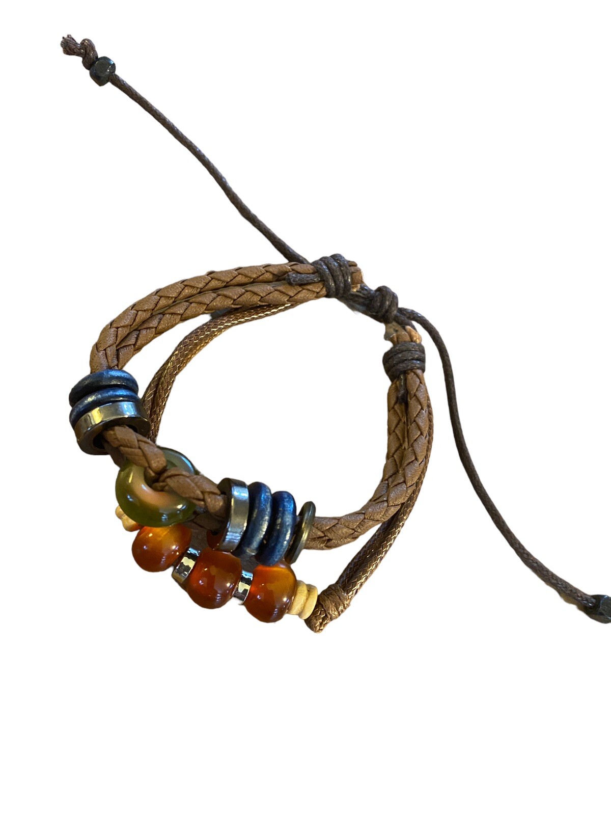 3 Bracelets 1 Leather Strap 2 Pull Strings 1 Beaded and 1 Leather