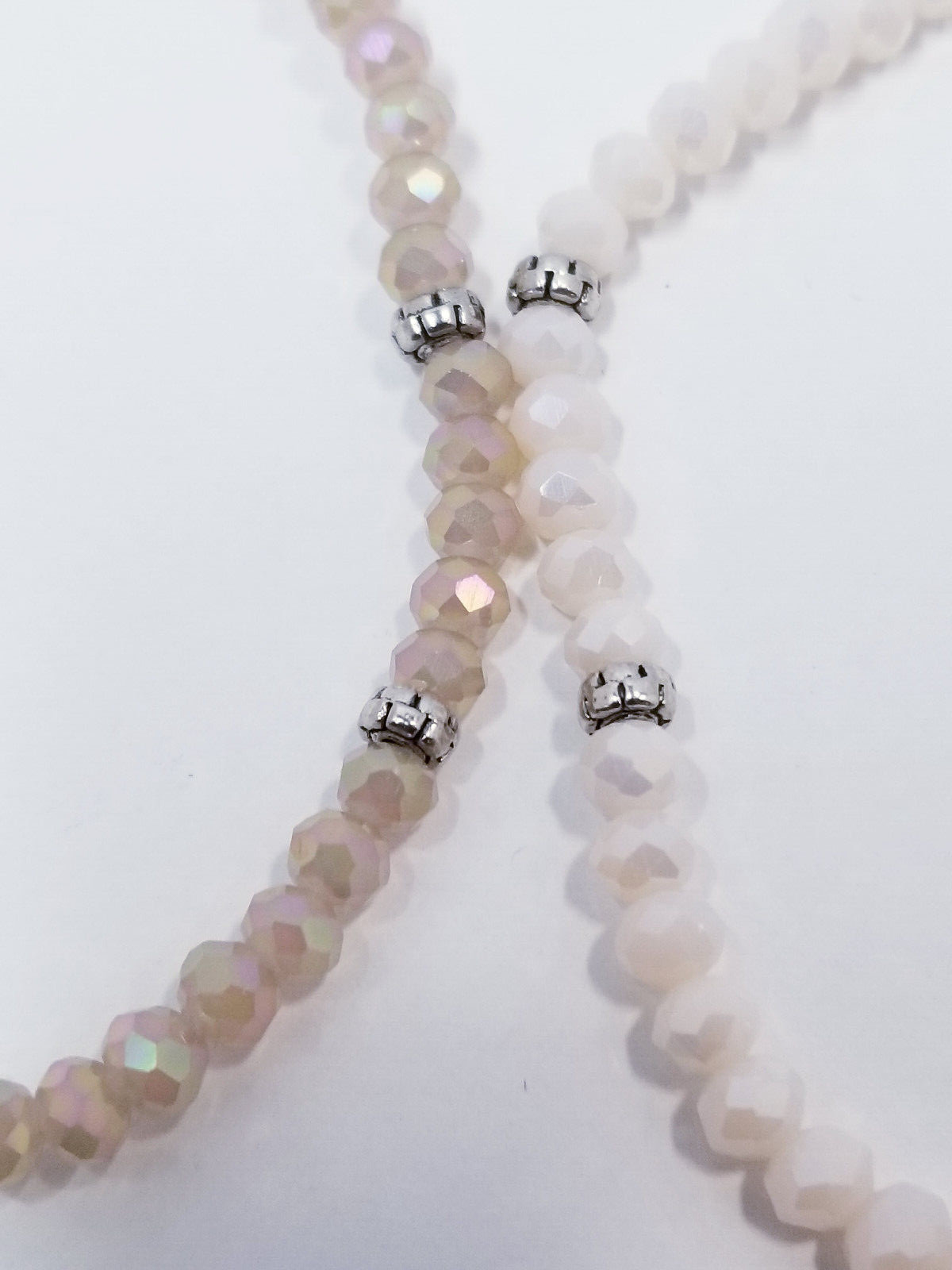 The Clothing Cove My Fun Colors Taupe & Blush Beaded Stretch Bracelets Set of 12