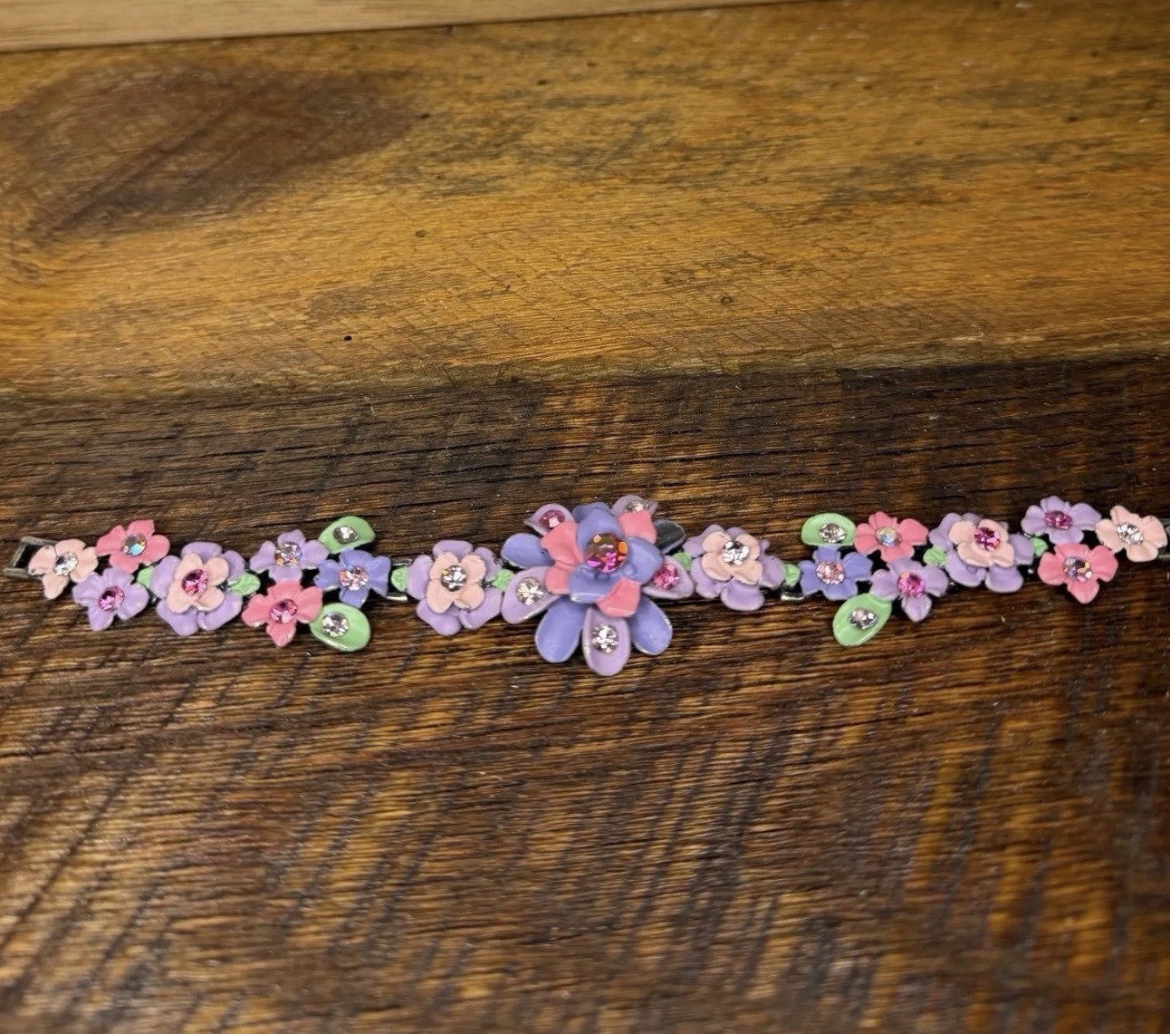 MX Michael Morrison Purple Floral Enamel Bracelet