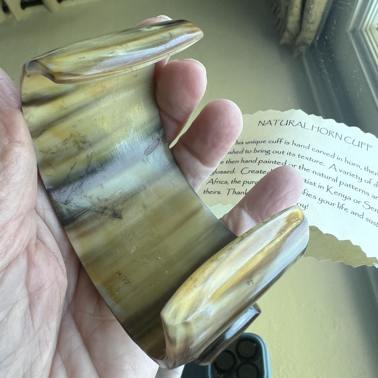 Vintage Natural Horn Cuff Bracelet | Bangle Jewelry Beauty From Africa