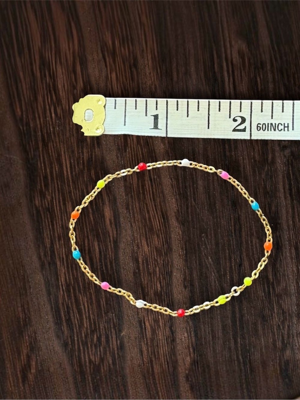 Gold-filled Permanent Jewelry Bracelet Colorful Bead Accents