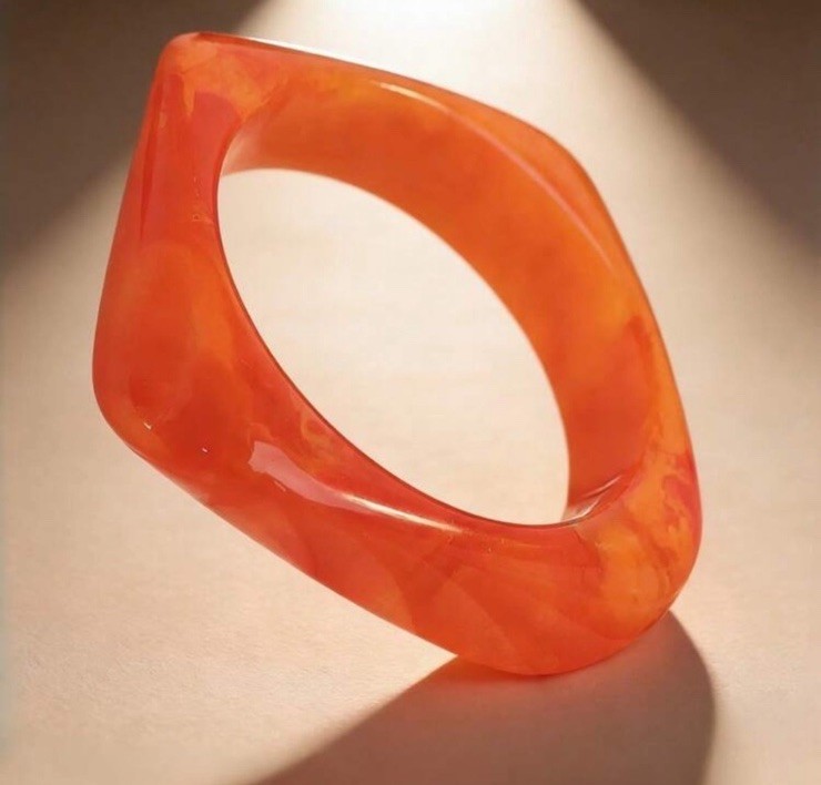 New 3pc Shades of Orange Resin Bangle Bracelets