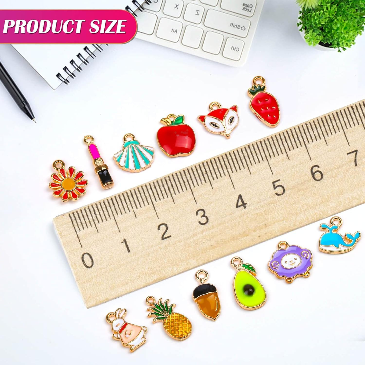 Mckanti 150PCS Bracelet Charms, Silver Bracelet Gold Plated Enamel Charms Pendan