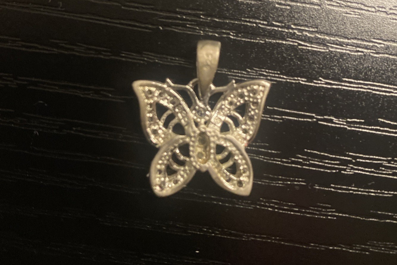 Silver Butterfly Pendant Charm 925 Stamped – See Description