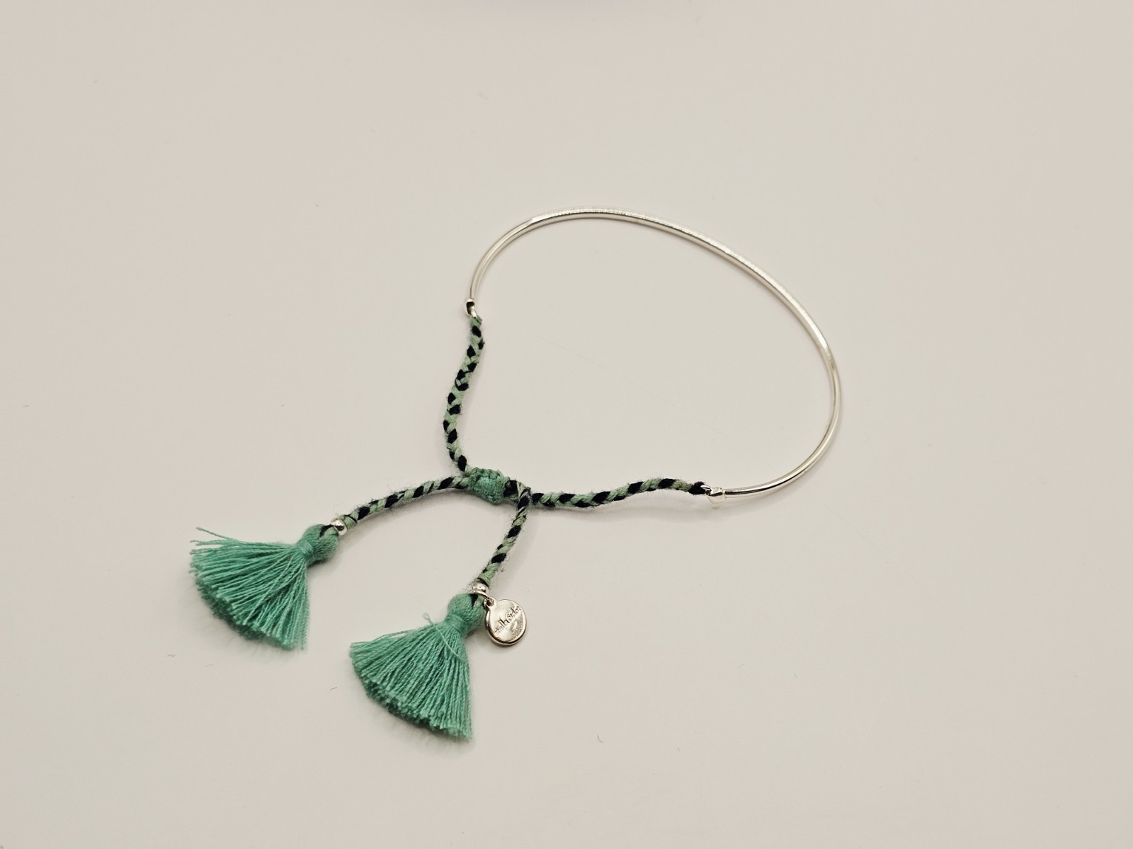 STELLA & DOT FETE Silver And Turquoise Pull Cord Bracelet 🌞🌟