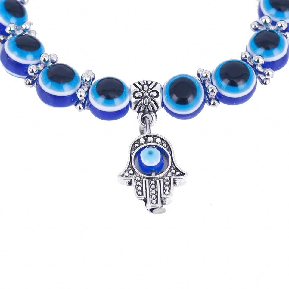 Turkish Evil Eye Bracelet Hamsa Hand Greek Mati Bangle Jewellery for Adults