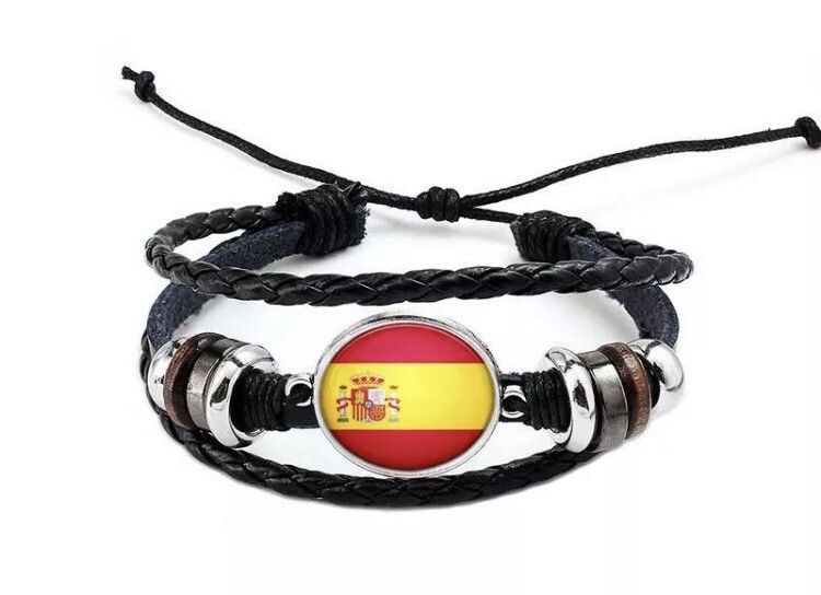Spanish Flag Spain Bracelet 8″ Soccer Football Fan Adjustable