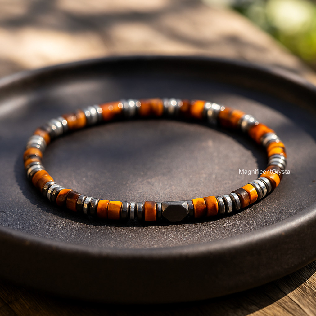 Protection Bracelet Tiger Eye Hematite Bracelet Women Men Stone Stretch Jewelry