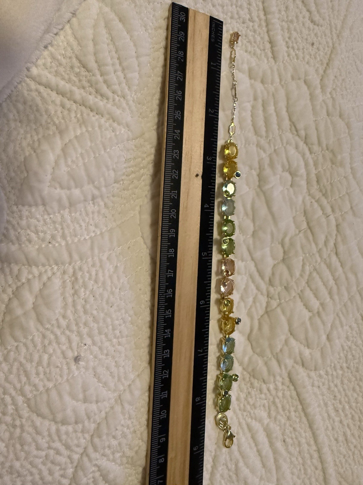 Swarovski Multicolor Crystals Bracelet with Lobster Clasp, 8 in Round