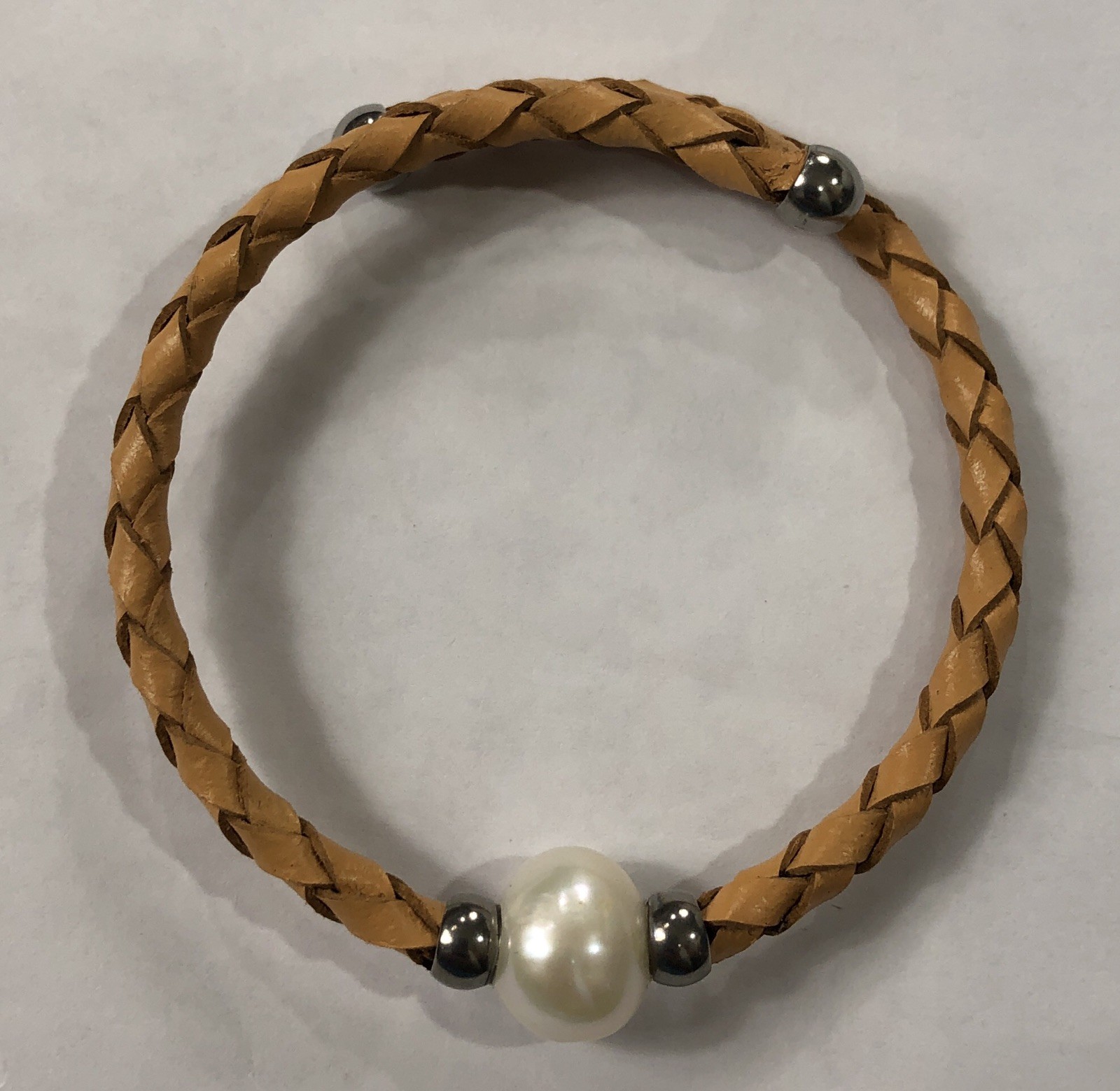 Braided Bracelet Faux Leather Wrap Multicolor Pearl Adjustable – Lot of 8