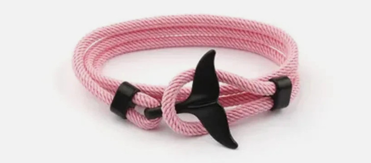 Male Simple Fashion Whale Tail Rope Bracelet High Quality Milan Line Pure Men