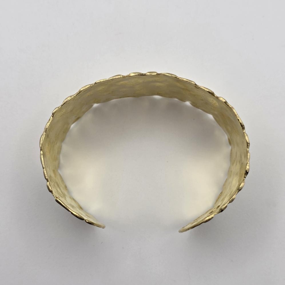 Rivka Friedman Brazil 18K Yellow Gold Plated Flexible Hammered Cuff Bracelet