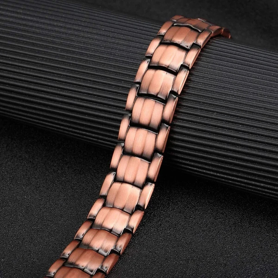 Men’s Bracelet Magnetic Therapy Arthritis Pain Relief Pure Solid Copper Bangle