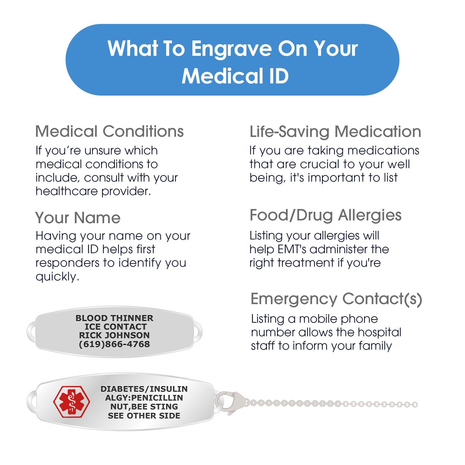 Divoti Custom Engraved Compact Premier Medical ID Tag
