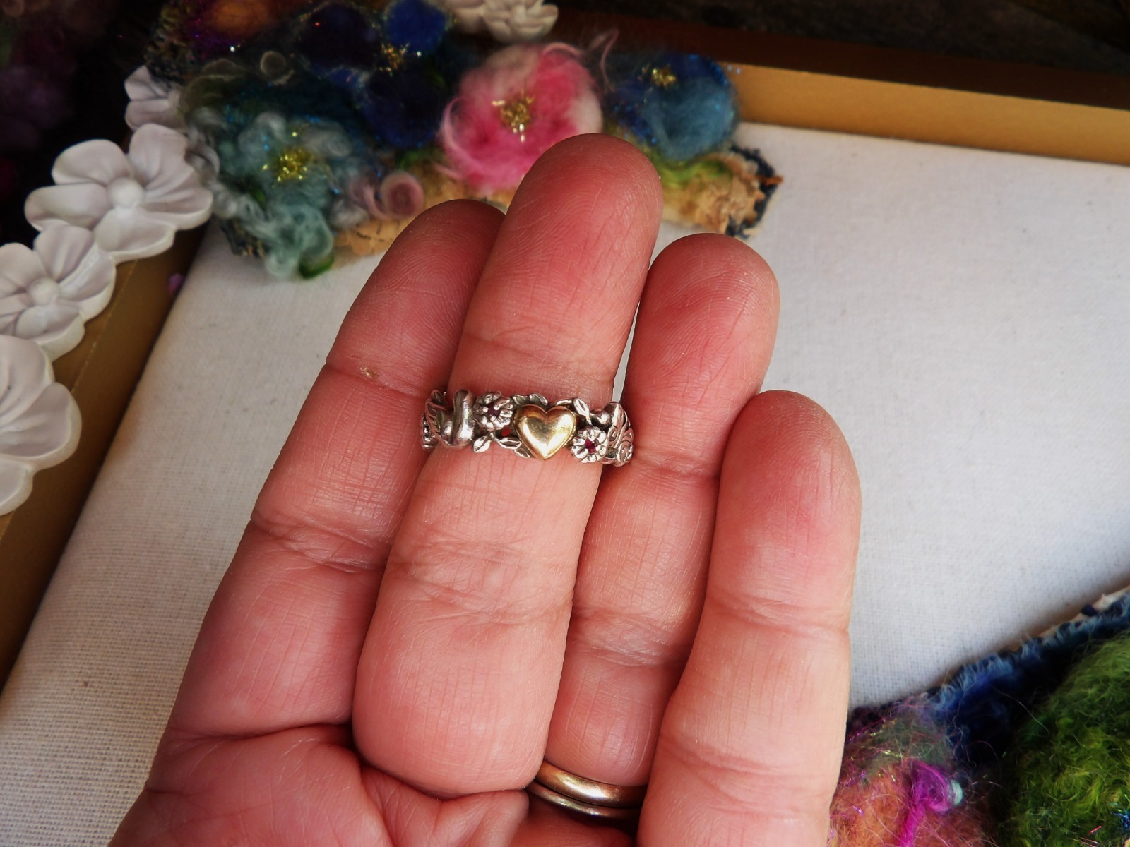 sterling silver ring, artisan, new, stamped