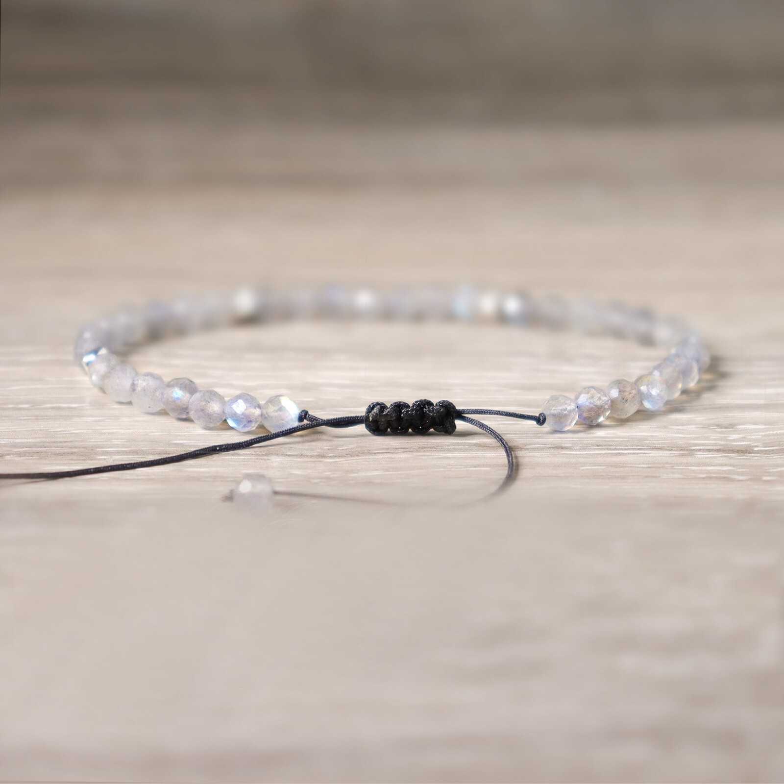 Labradorite Gemstone Beads Healing Reiki Dainty Minimalist Women Bracelet Gifts