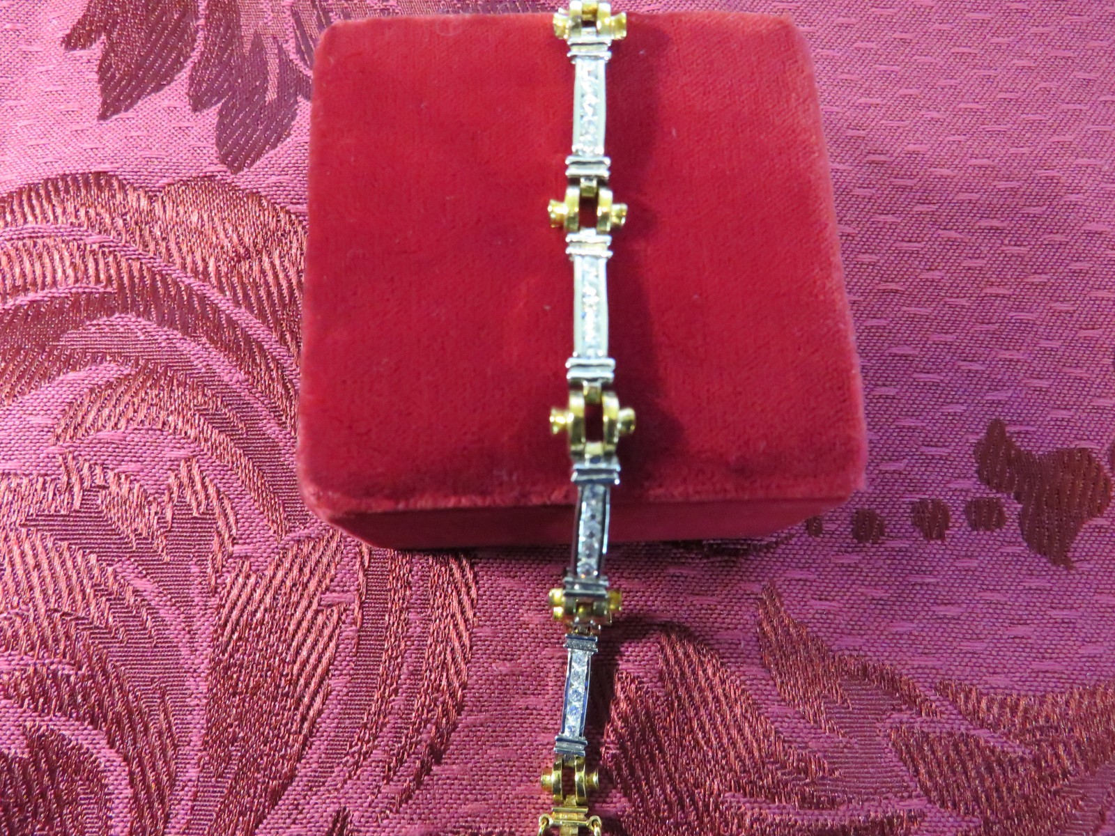 Vintage Sterling Silver (925) Channel Set Cubic Zirconia Bracelet 12.8g
