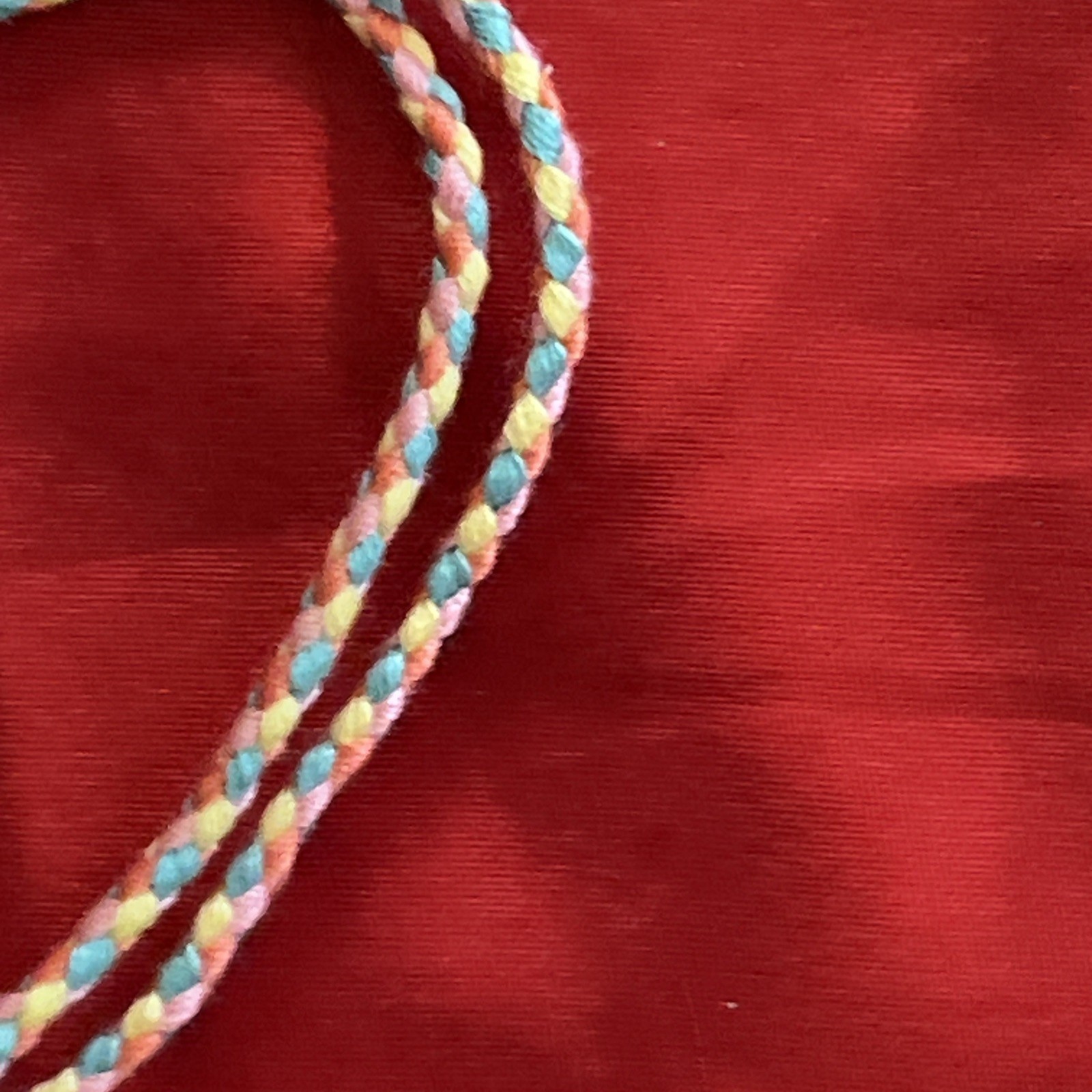 NEW BOHO BRAIDED THREAD FRIENDSHIP BRACELET ADJUSTABLE PINK TEAL ORANGE YELLOW