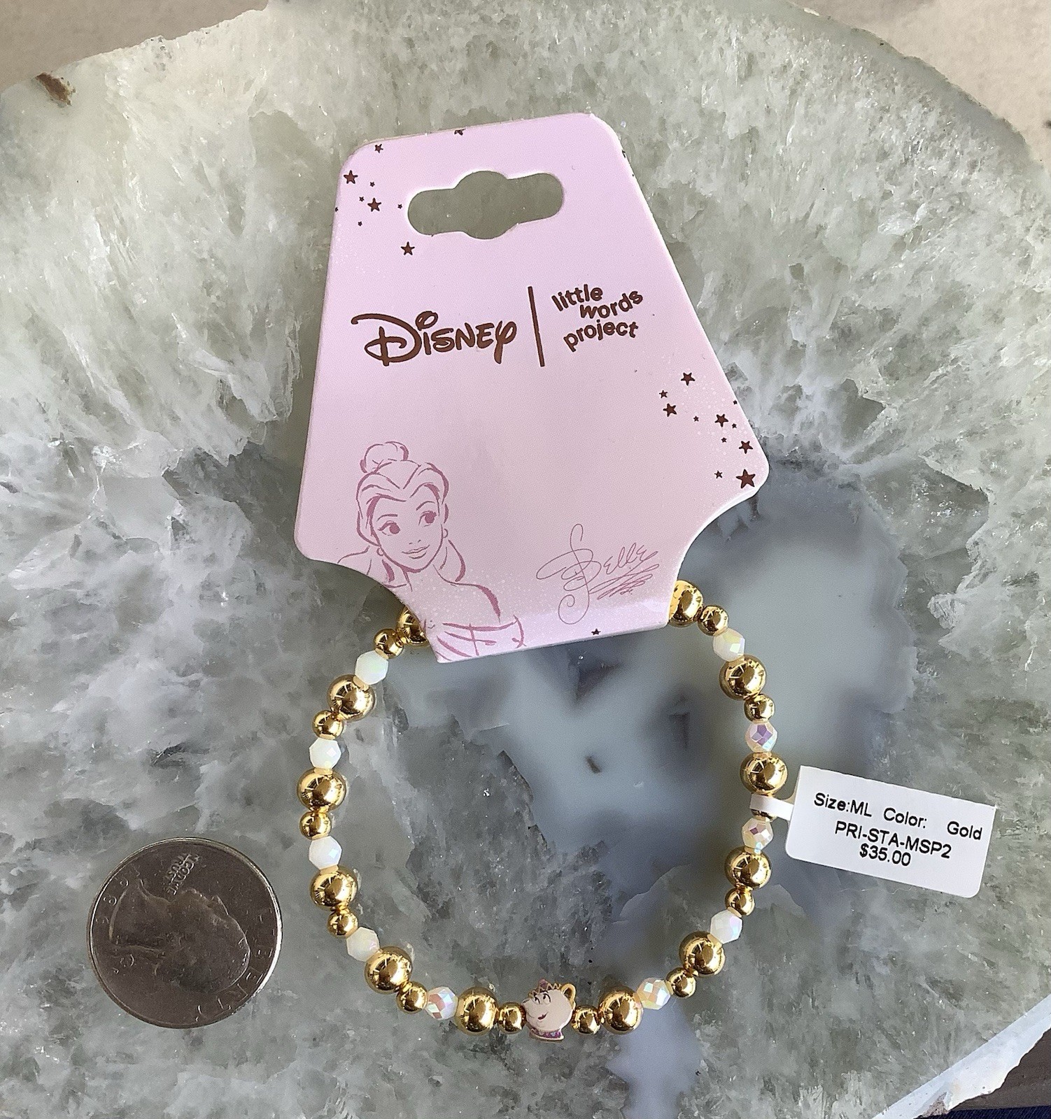Little Words Project Disney Princess Beauty and the Beast Mrs Potts Bracelet M/L
