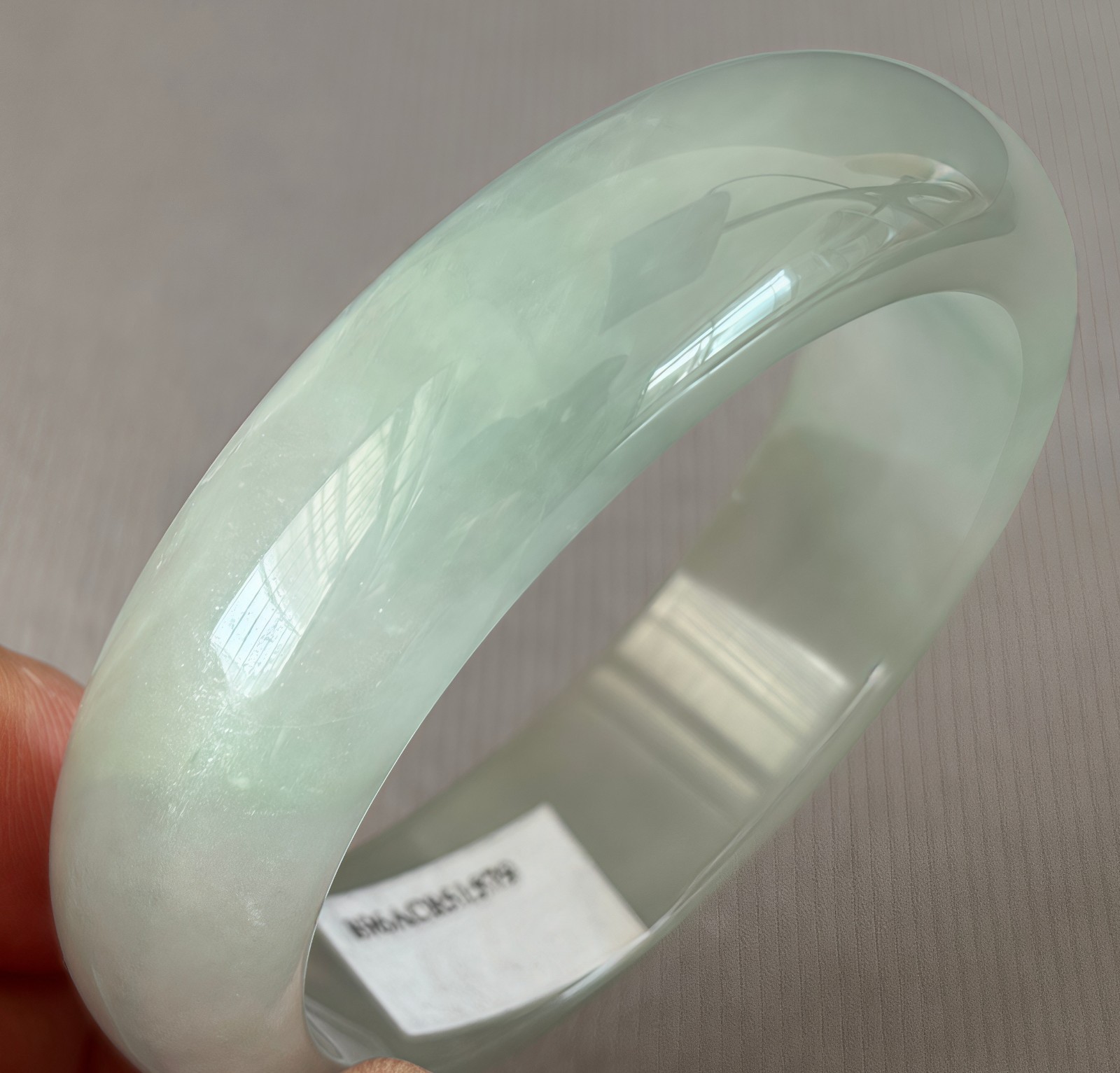 54.7mm White Green Emerald Icy Jadeite Jade Bracelet Bangle Burma Jade Bangle