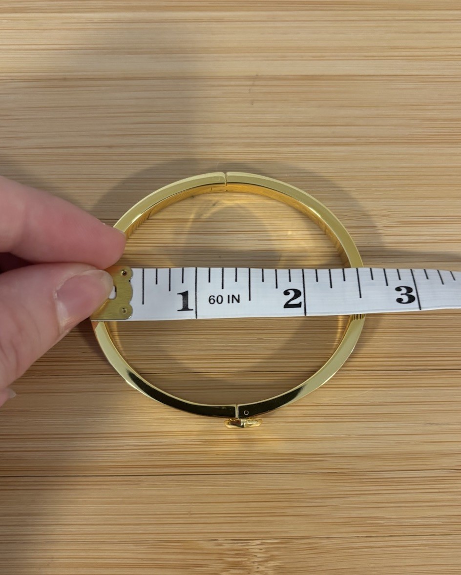 Kate Spade New York Round Gold-Tone Metal Bangle Bracelet Push Lock 2.5 in