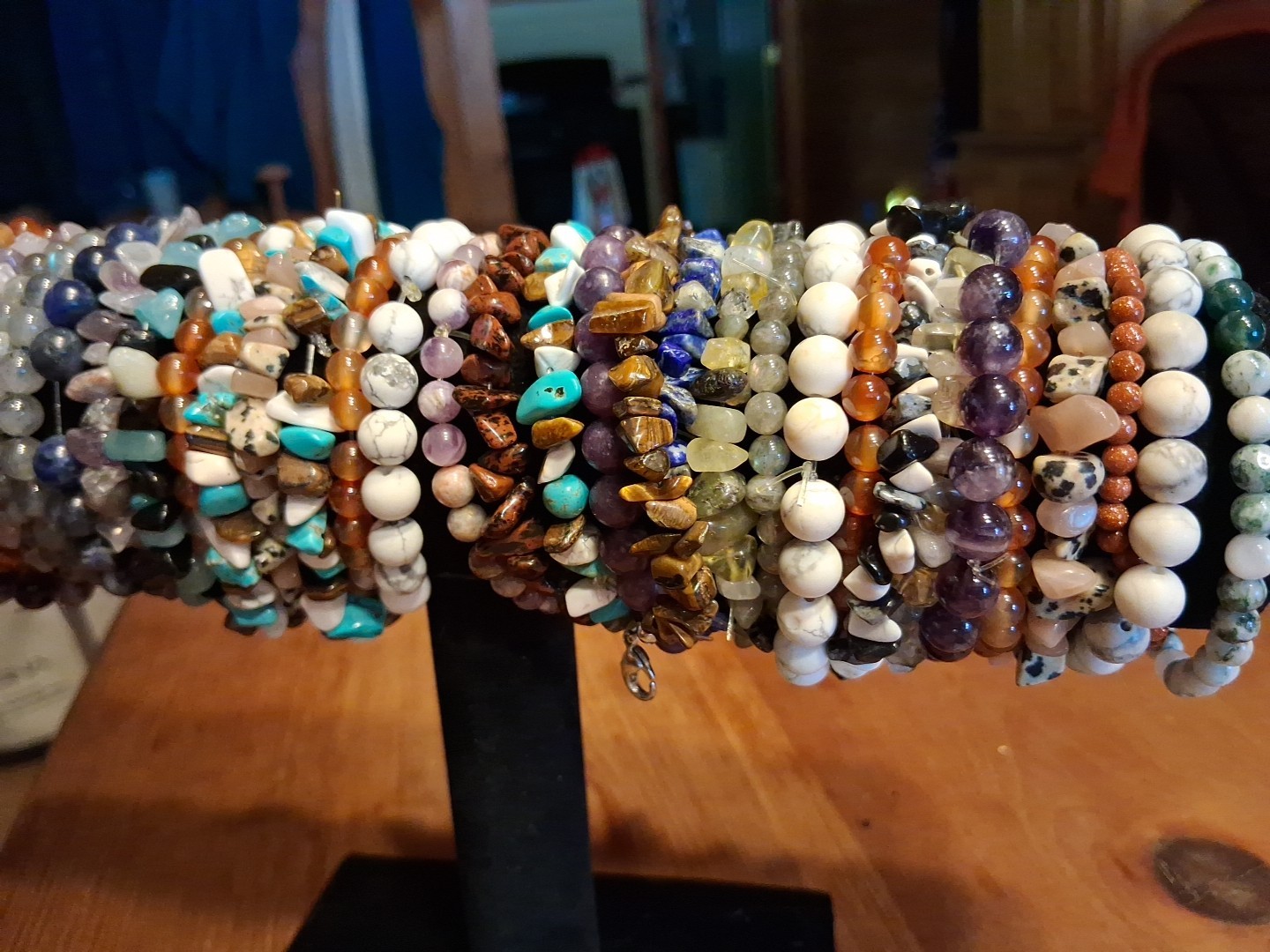 Stone Chips Beaded Stretchy Bracelet Mixed Wholesale Lot