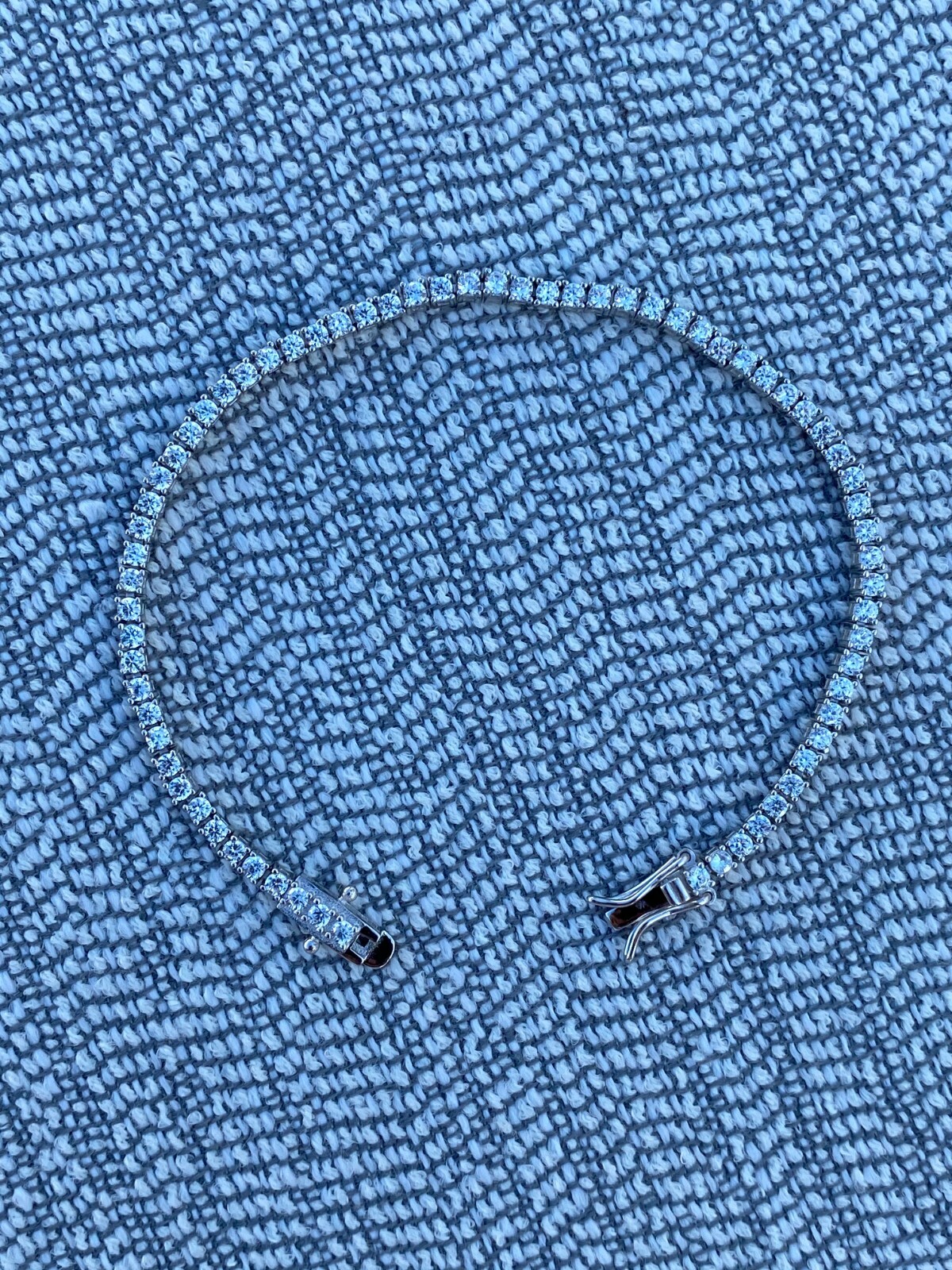 Pulsera TENNIS De Plata De Ley 925 2mm Diamantes Simulados Mujer/Hombre Hip Hop