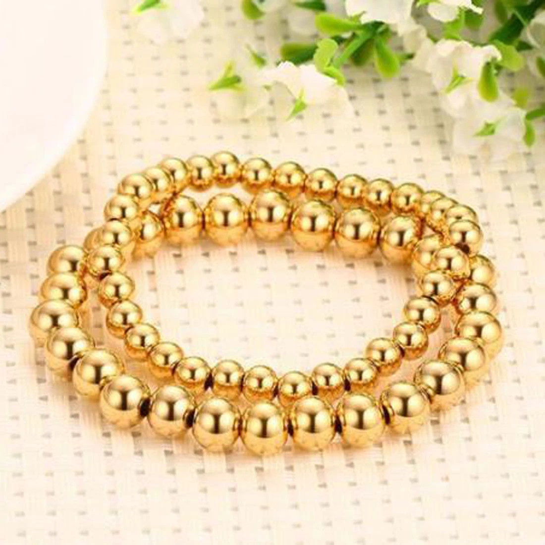 Women Men’s Silver/Gold Stainless Steel Ball Beads Chain Bracelet 7″-11″
