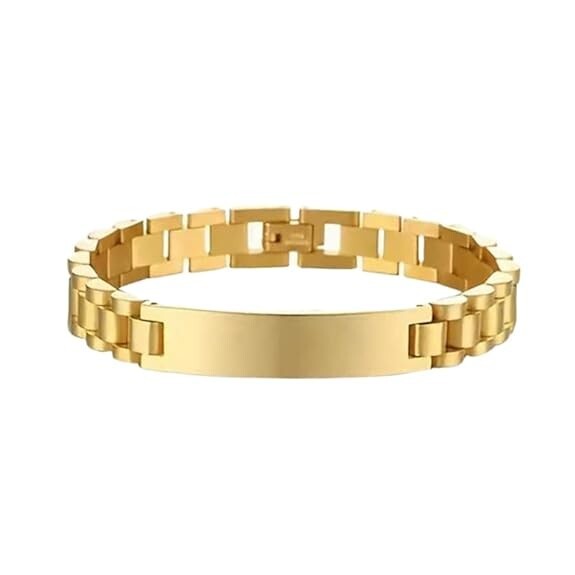 Stainless Steel Band Bracelet Women and Men Vintage Presidential Bracelet Golden