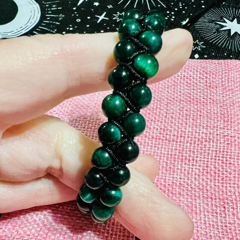Green Tiger Eye Healing Bracelet Men Women Protection Gemstone Energy Gift 1Pc