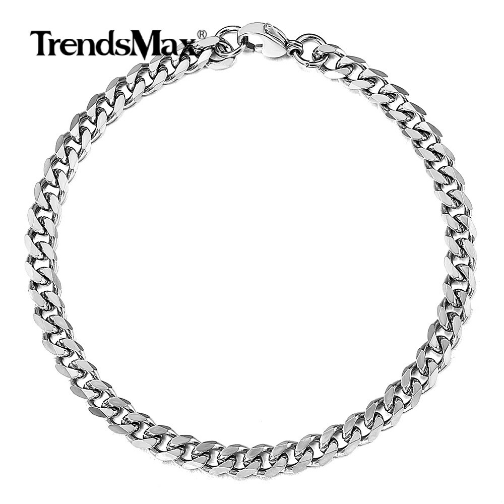 Men’s Chain 3/5/7/9/11mm Stainless Steel Bracelet Silver Curb Cuban Link 7-11″