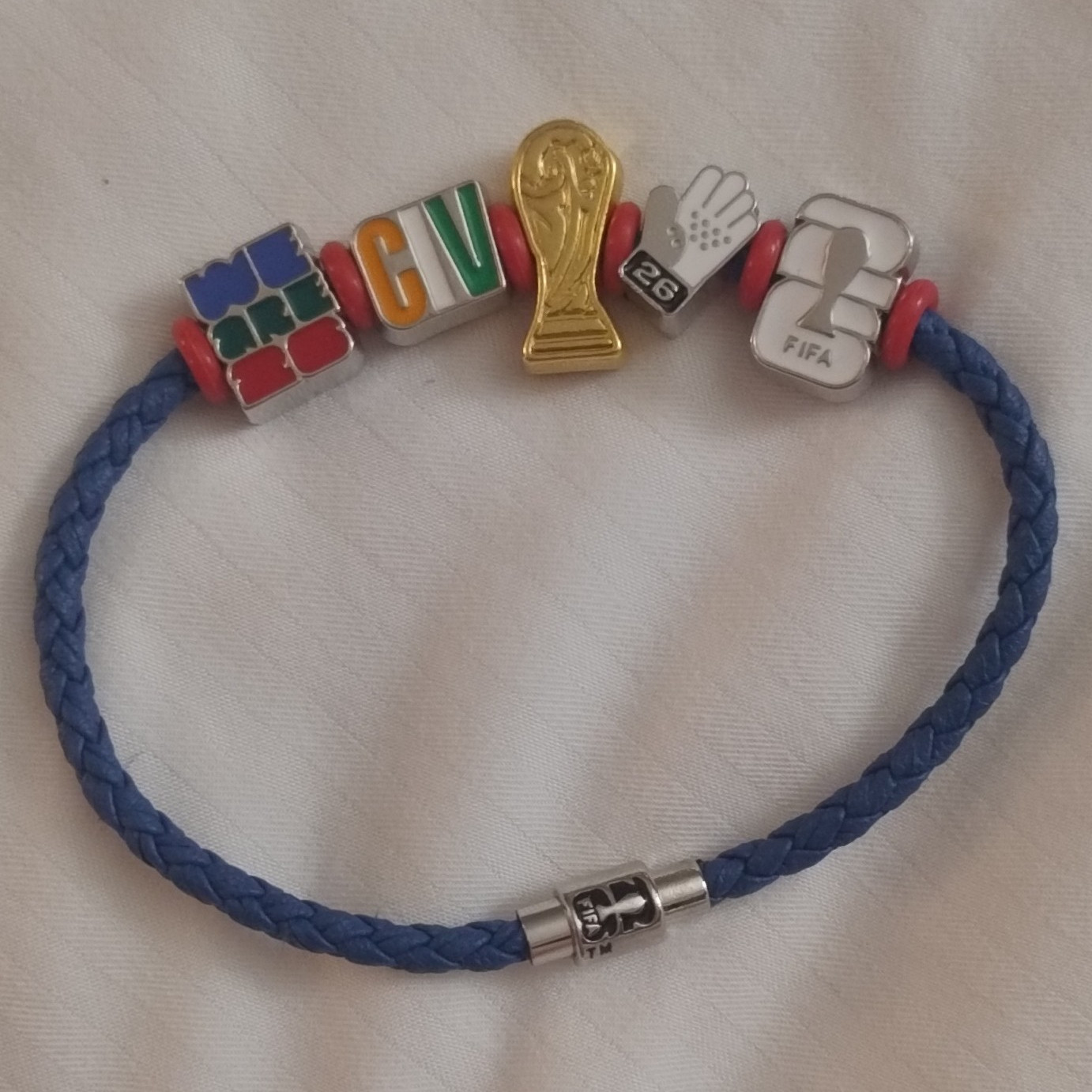 FIFA World Cup Bank of America BOFA Blue Braided Ivory Coast Charm Bracelet
