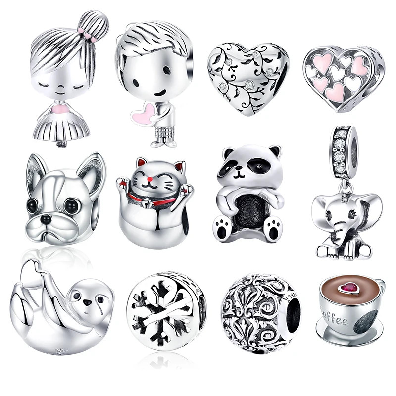 Hot Sale Panda Bees Lucky Goldfish Alloy Charms Beads Fit PAN Original Bracelet