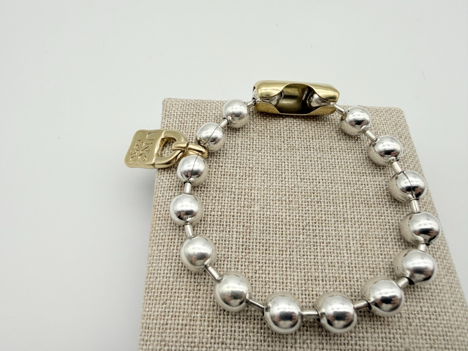 NEW Uno de 50 SNOWFLAKE Bracelet Sterling Silver 18k Gold Plated Beads Large