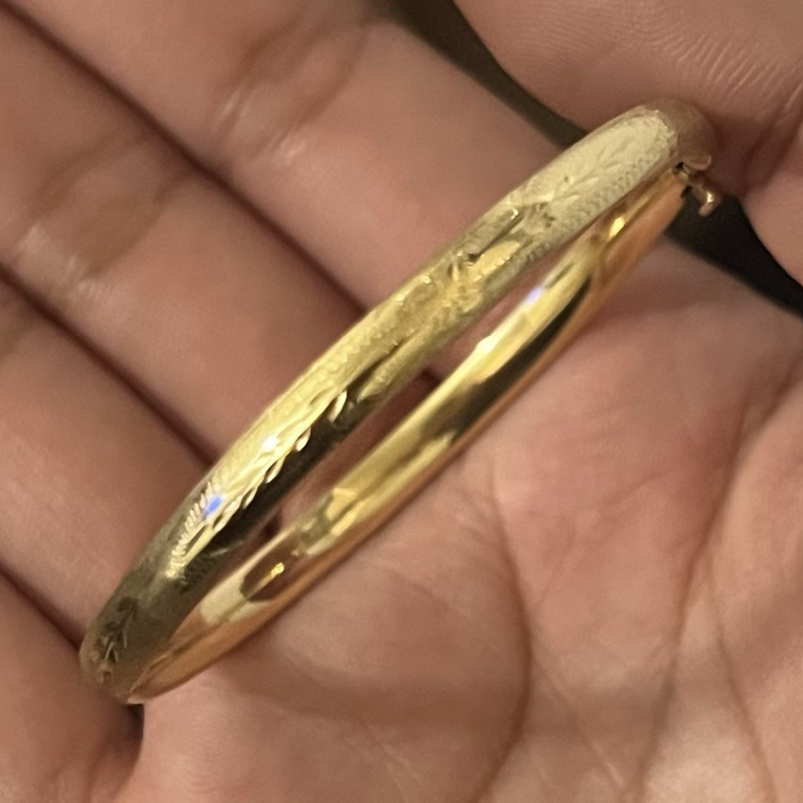 14k solid gold Hinged Bangle Bracelet