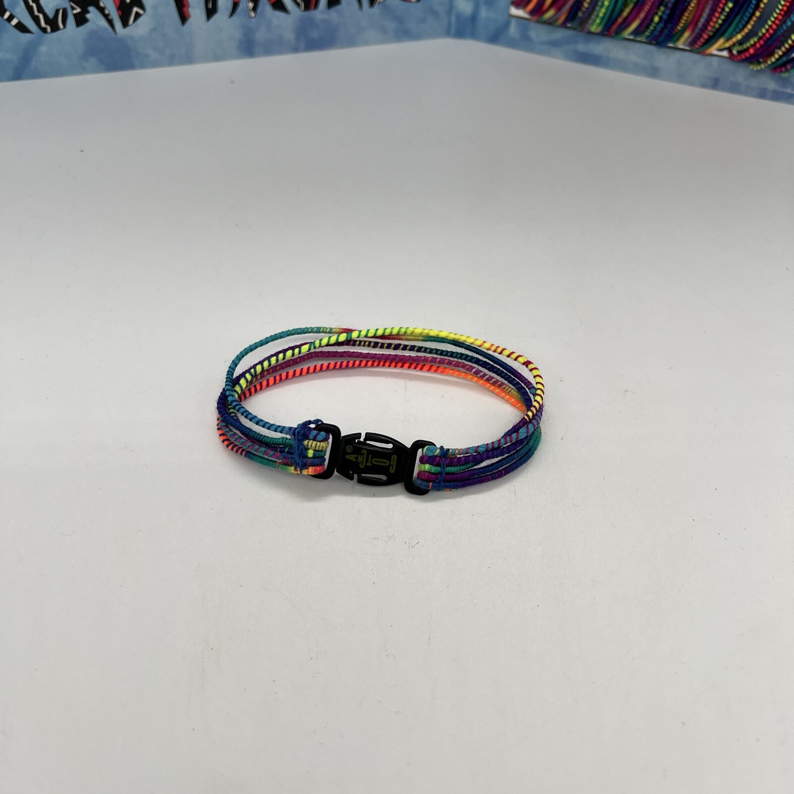 Vintage Gotcha Bracelet Adult Unisex Single 80s 90s Surf Skate Rainbow Rope Wrap