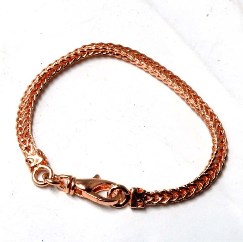 Pure Copper Snake Chain Bracelet Copper Arthritis Pain Relief Biker Bracelet