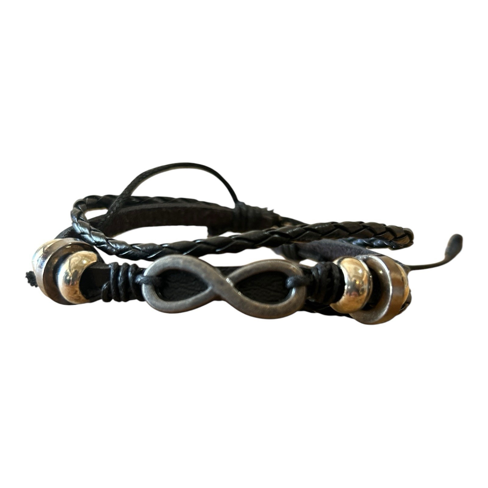 Lot of 15 Mixed Leather Bracelet Bundle Women Braided Wrap Charm Boho EUC