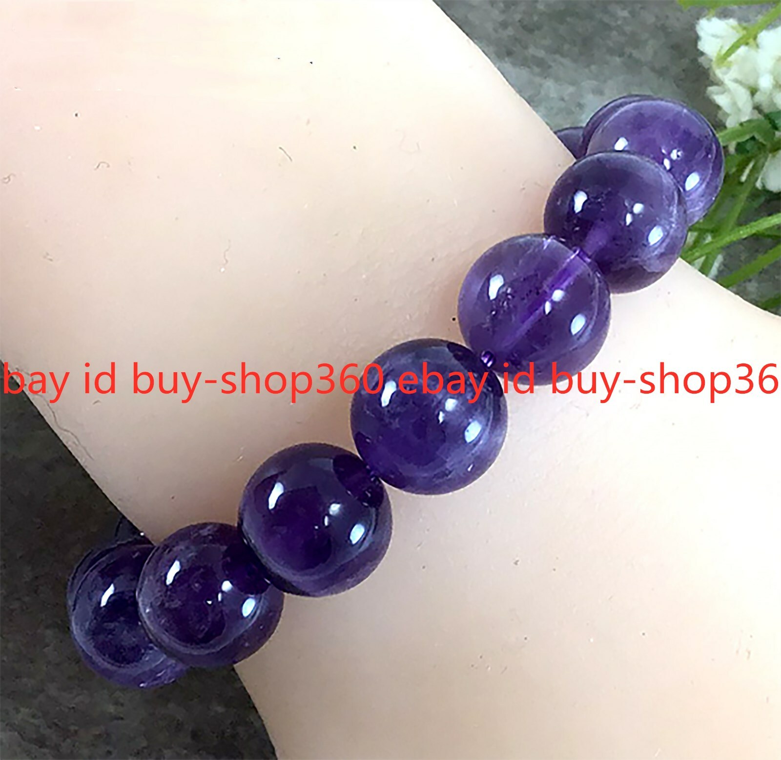 Natural Purple Amethyst Stretchy Bracelet February Birthstone 4mm6mm8mm10mm12mm