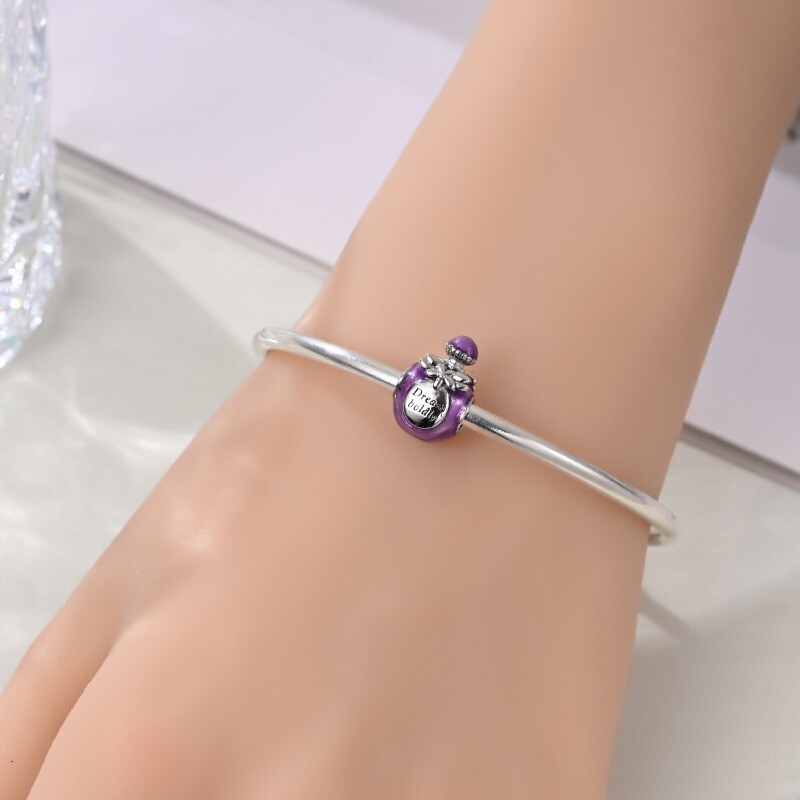 KUNSIR 925 Sterling Silver Perfume Bottle Charm For European Bracelet DIY Bead