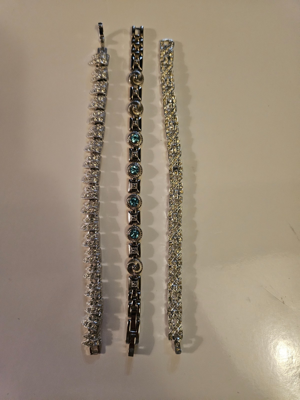 Set of 3 Silver Tone Tennis Bracelets