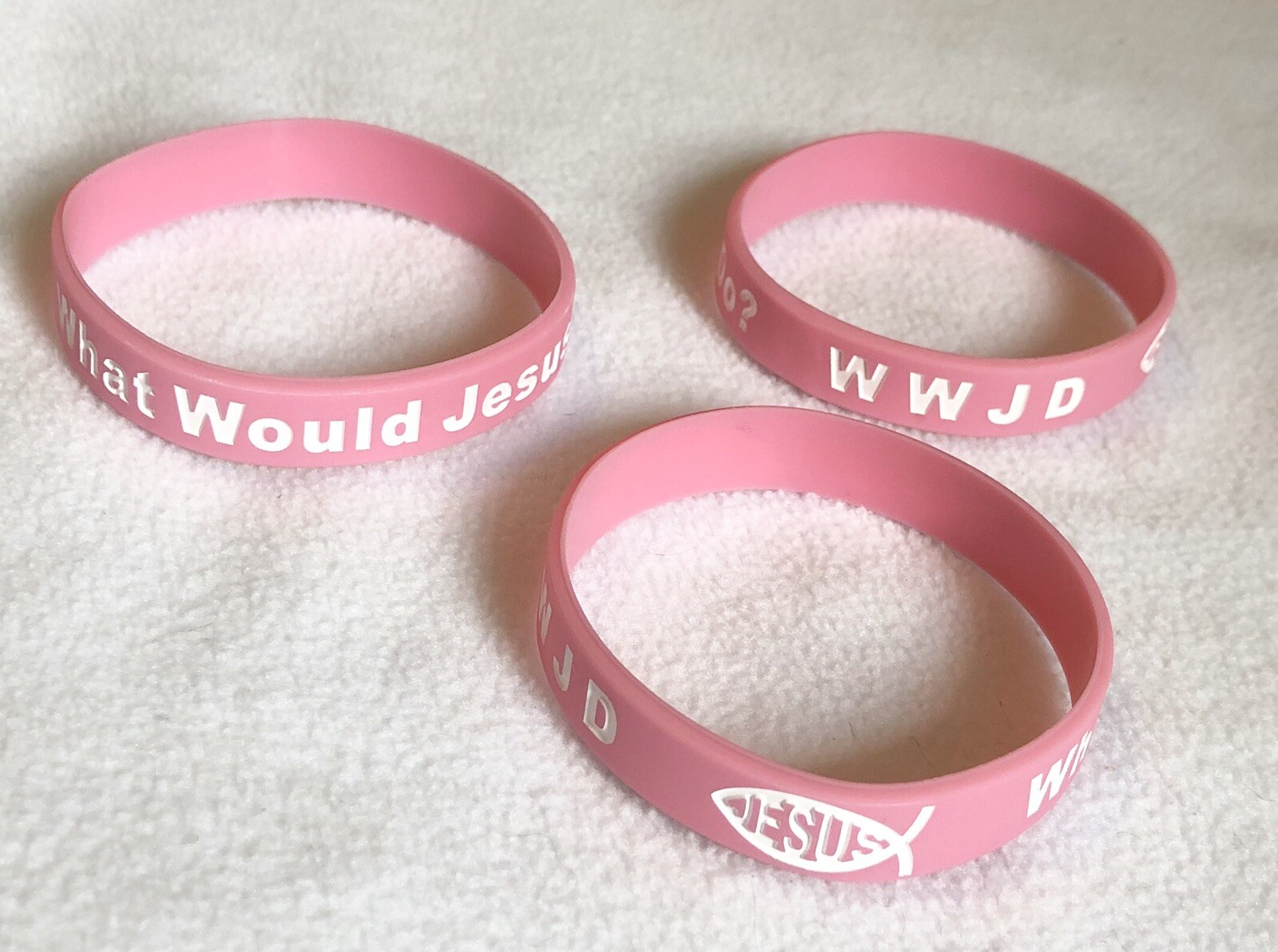 1 WWJD Wristband What Would Jesus Do Jewelry Silicone Rubber Bracelets COLORSSSS