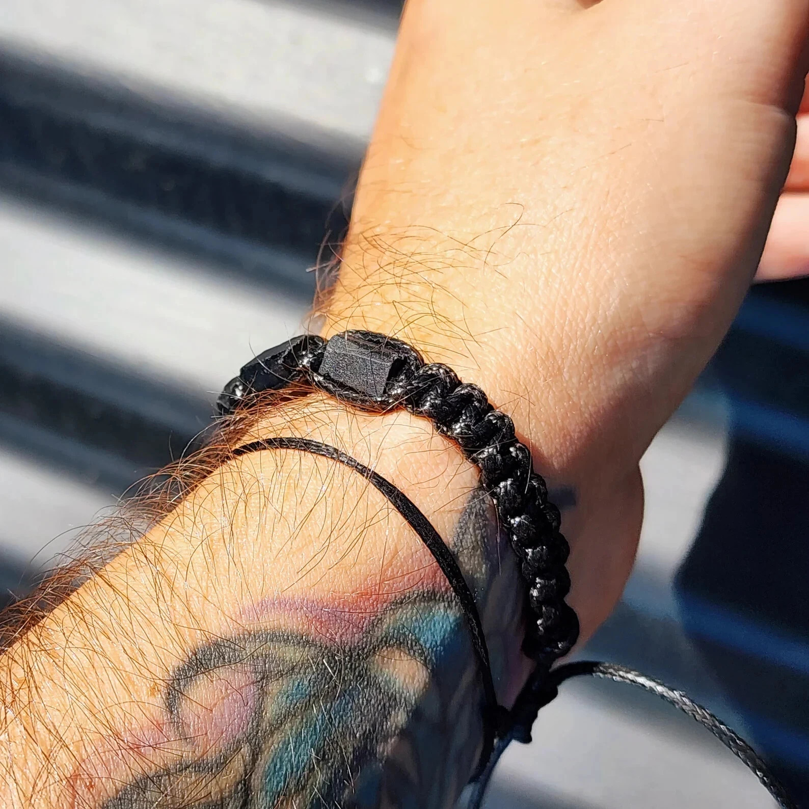 Raw Black Tourmaline Bracelet Healing Protection Strength Bracelet Handmade