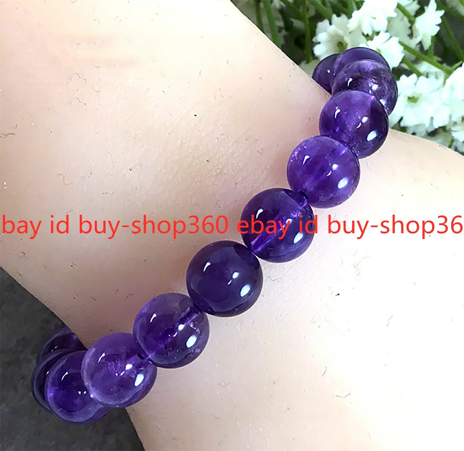Natural Purple Amethyst Stretchy Bracelet February Birthstone 4mm6mm8mm10mm12mm