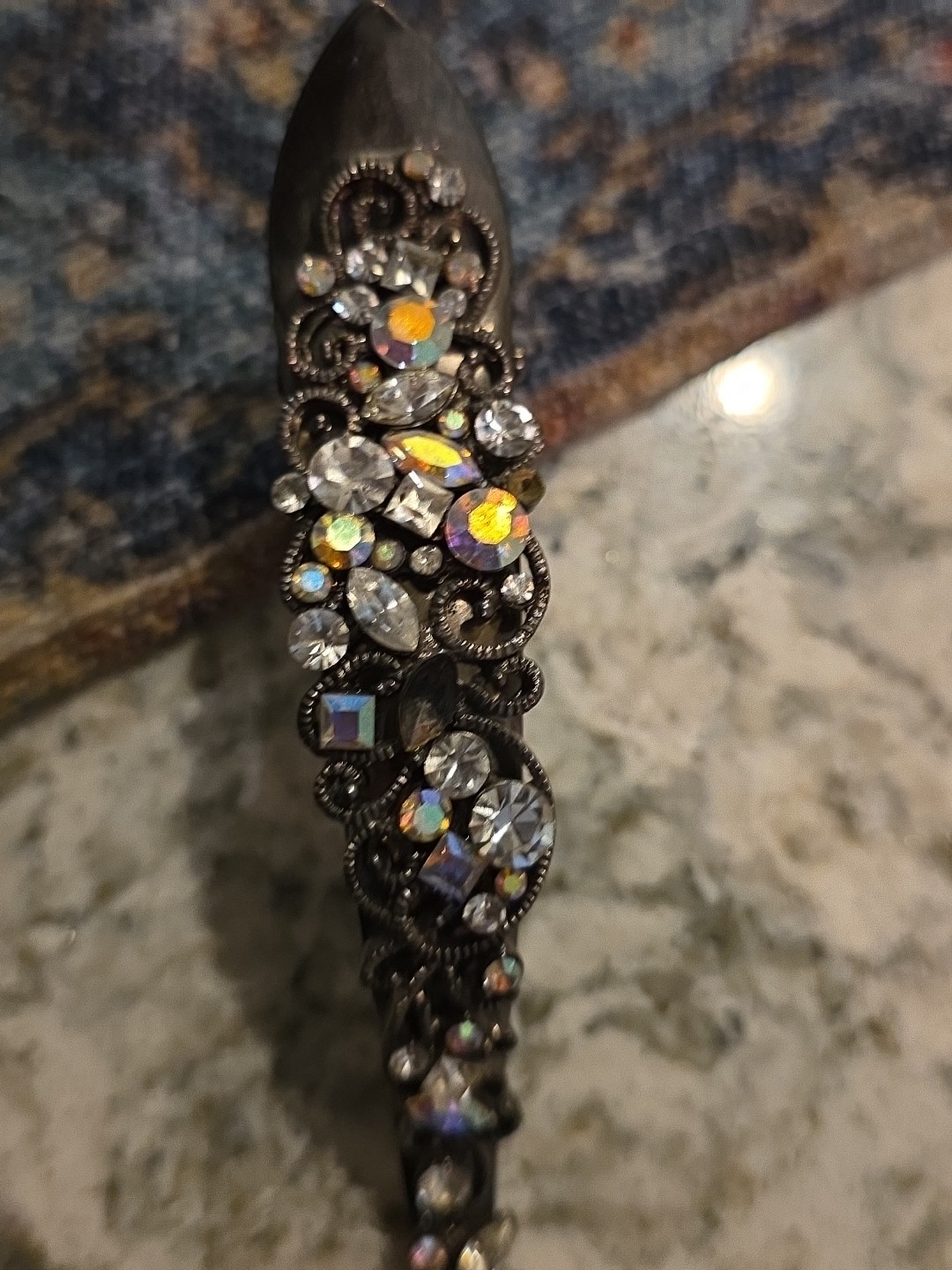 Crystal Hair Clips Jewelry Iridescent Barrett Vintage Hair Jewelry