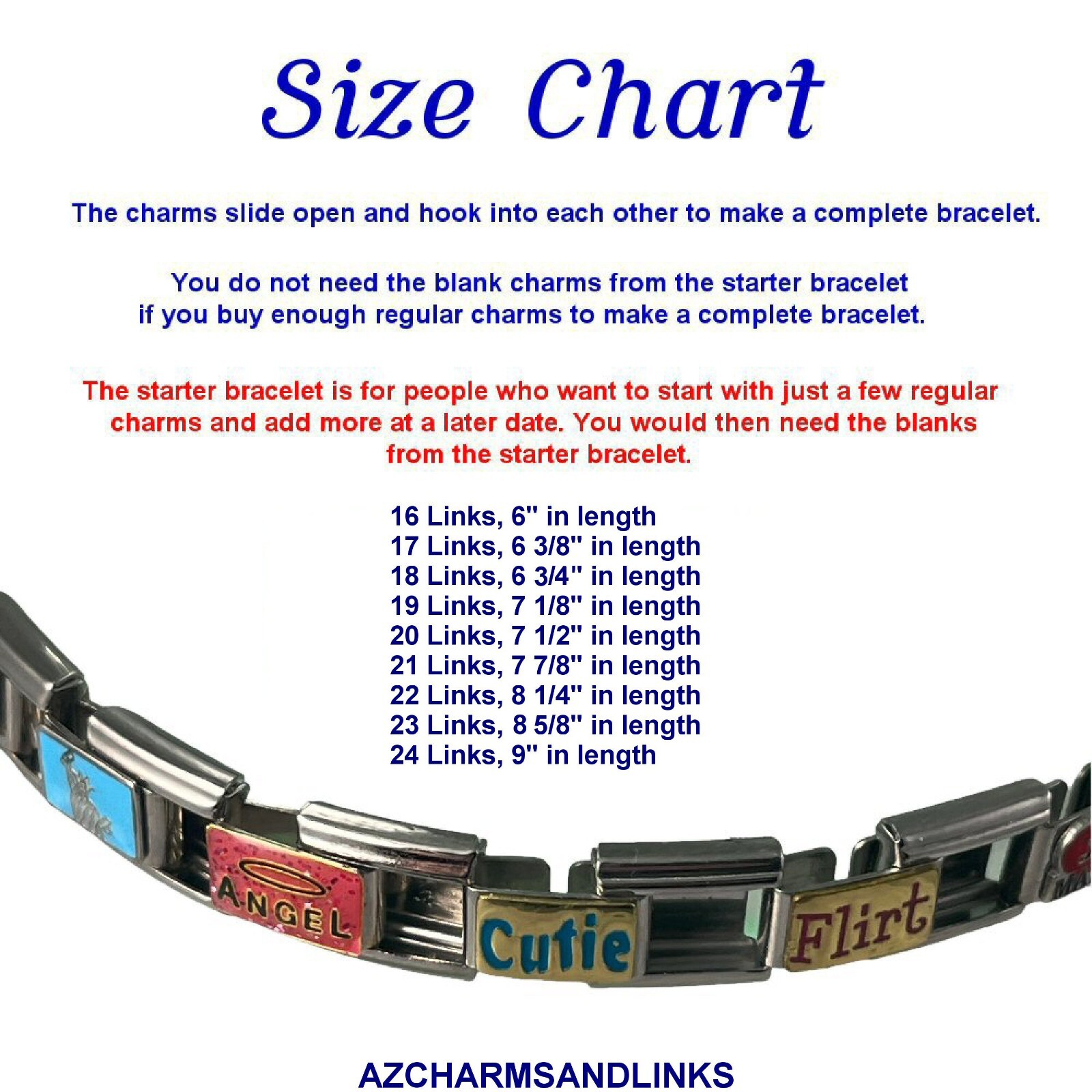 Love Patchwork Italian Charm Bracelet Link Compatible with all 9mm Charms #17A