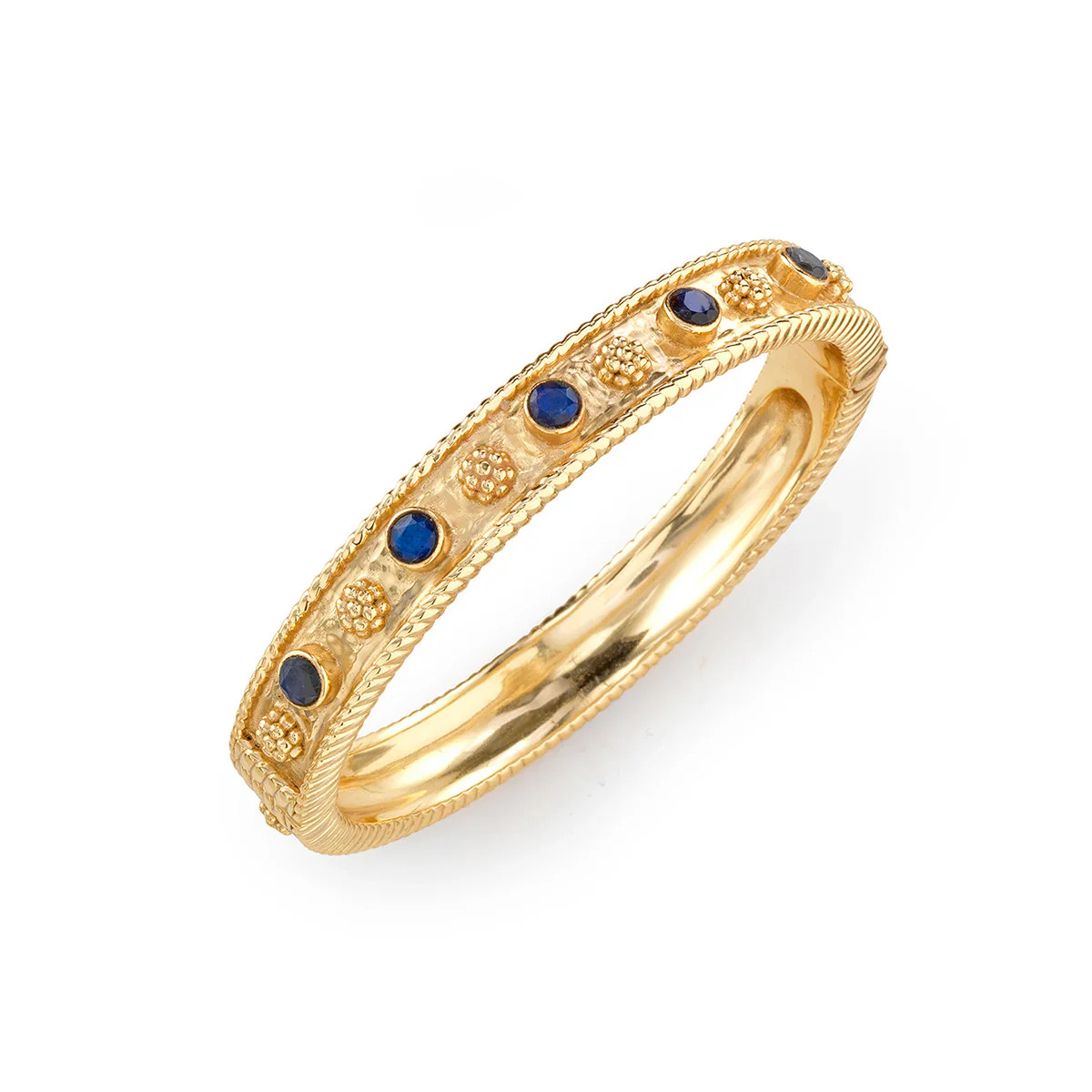 Brass Yellow Gold Plated Labradorite Berry Gem Classic Hinged Bangle