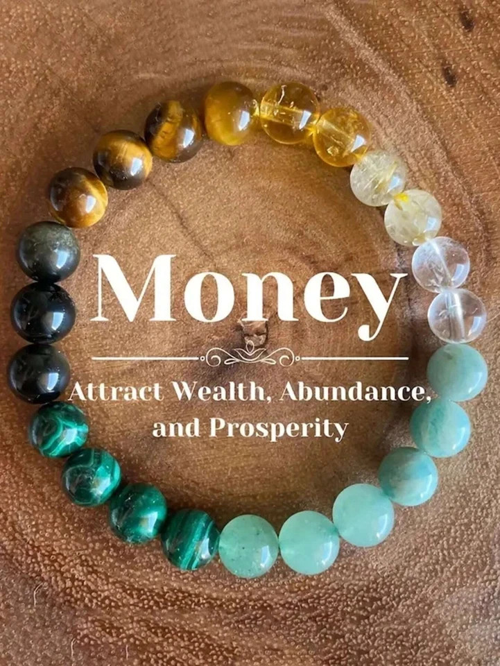 Natural Stone Beaded Bracelet Women Men For Bringing Luck Money Health Bangle